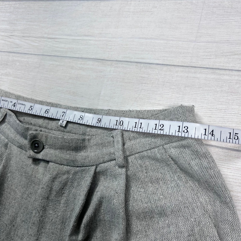 Reformation Montauk Wool Blend Pleated Wide Leg Trousers Size 8 Grey High Rise - Picture 6 of 11